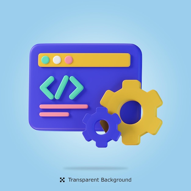 psd 3d rendering web configuration 3d icon isolated illustration
