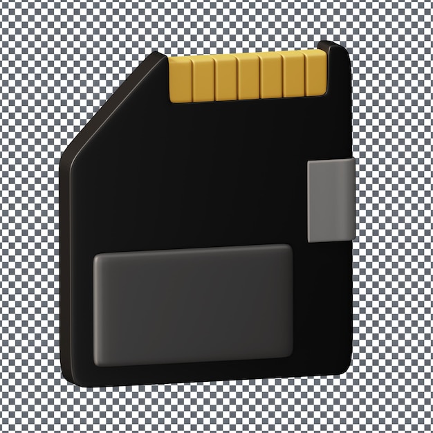 psd 3d sd card icon on isolated and transparent background