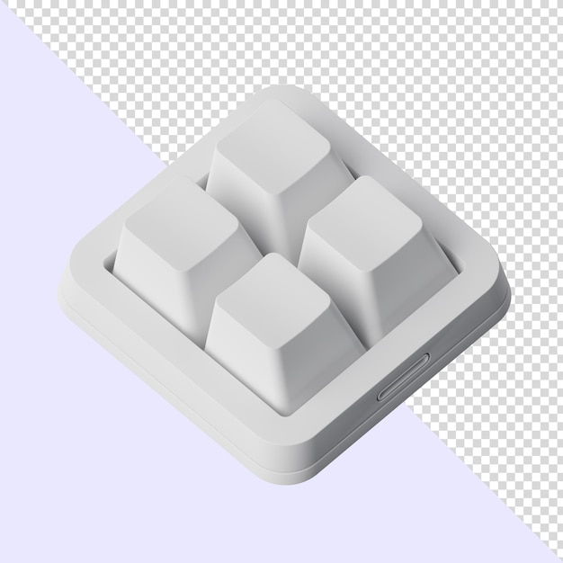 PSD 3D white mini keyboard 2x2