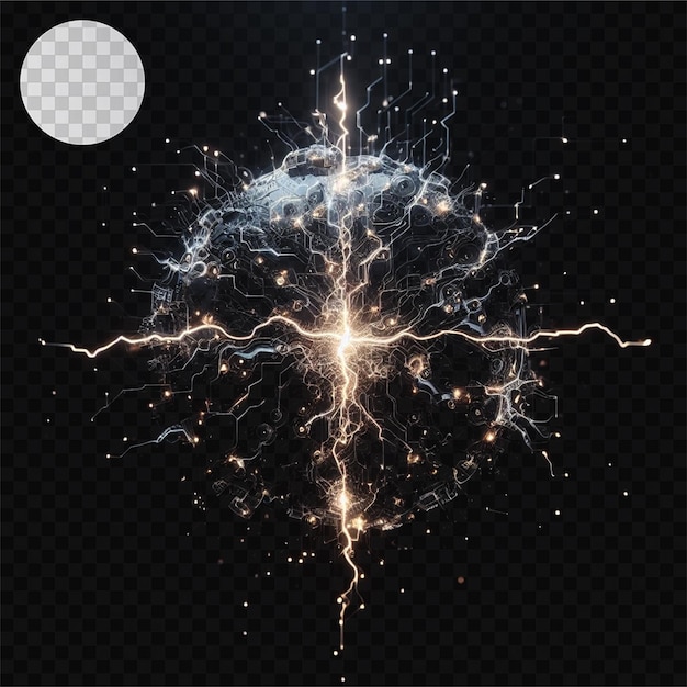 PSD a set of lightning bolts on a transparent background