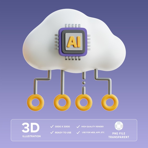 PSD ai data cloud Hình ảnh minh họa 3D
