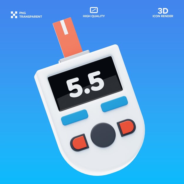 psd blood glucose monitoring test 3d illustration