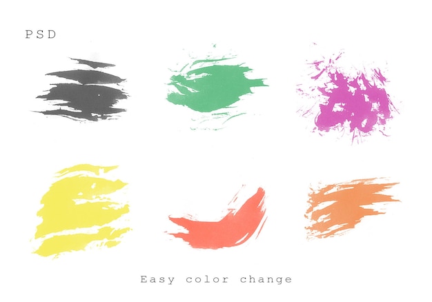 PSD brush strokes with colored