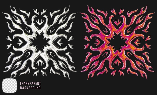 psd chrome y2k abstract shape 3d rendering