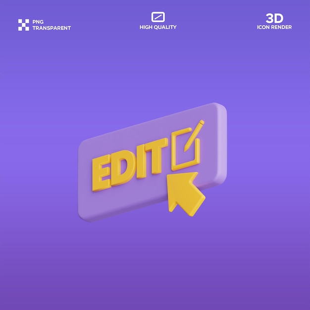 PSD click edit 3D Illustration