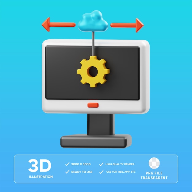 PSD cloud configuration 3D Illustration