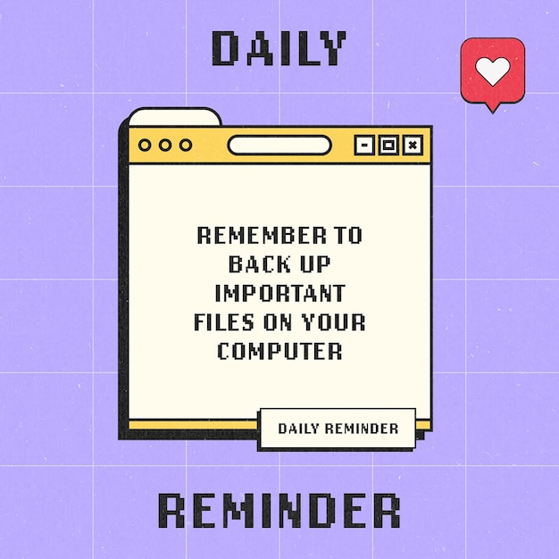 PSD Colorful Reminder Pop Up Cartoon Design Concept for Social Media and Instagram Post Template