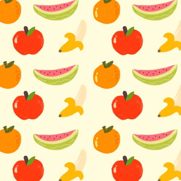 PSD crayon texture pattern with fruit