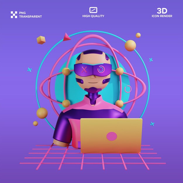 PSD cyberspace 3D Illustration