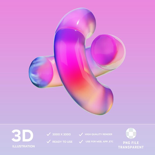PSD dual jelly bean shape 3D Illustration