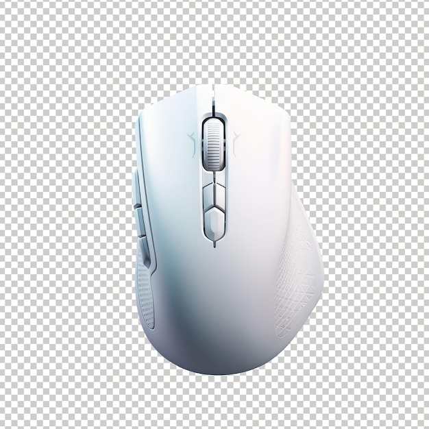 PSD file A white computer mouse with a black bottom and a white bottom