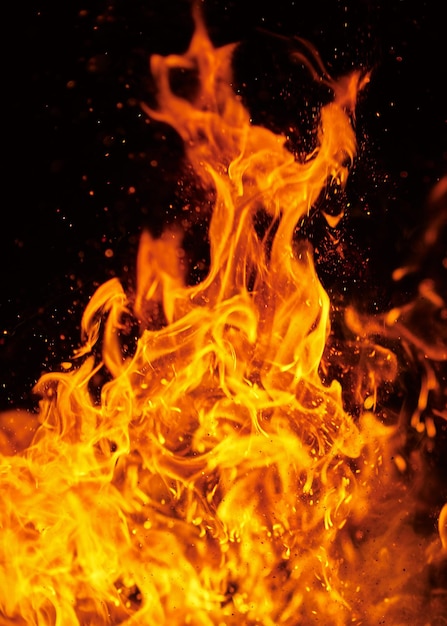 PSD fire flame on a transparent background
