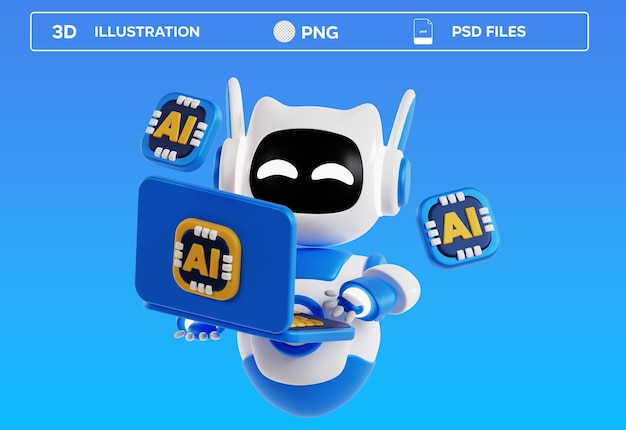 PSD Learning 3D Illustration