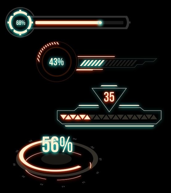 psd loading bar glow hbu effect