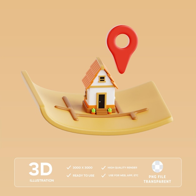 PSD Location 3D Illustration