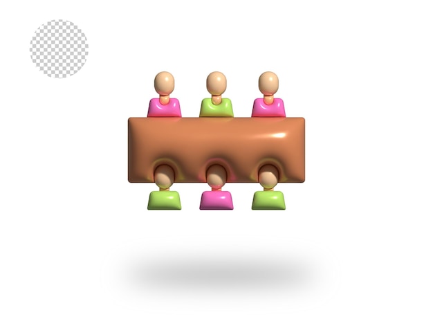 Psd meeting transparent comic bubble icon 3d render illustration
