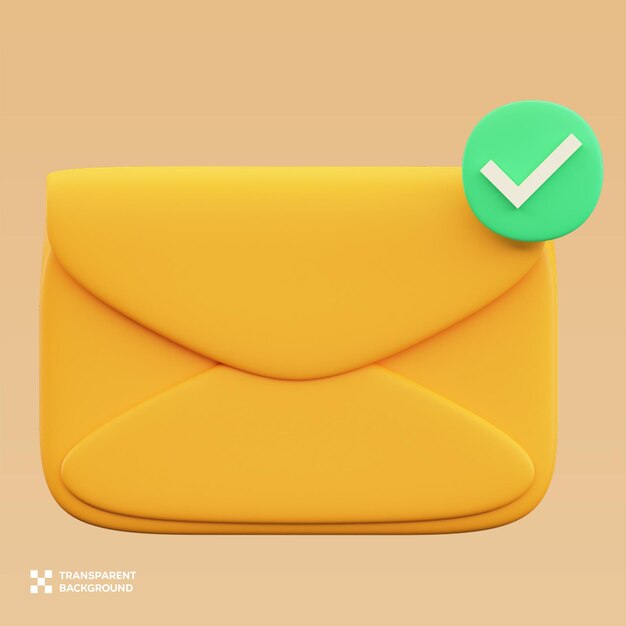 PSD message delivered 3D Illustration