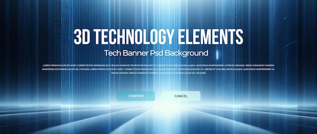 PSD nền banner công nghệ 3D