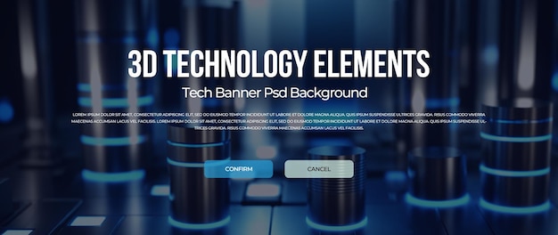 PSD nền banner công nghệ 3D