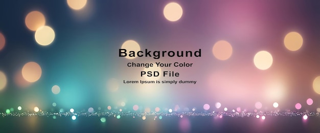PSD Nền xanh dương và hồng mờ với bokeh trừu tượng đầy màu sắc