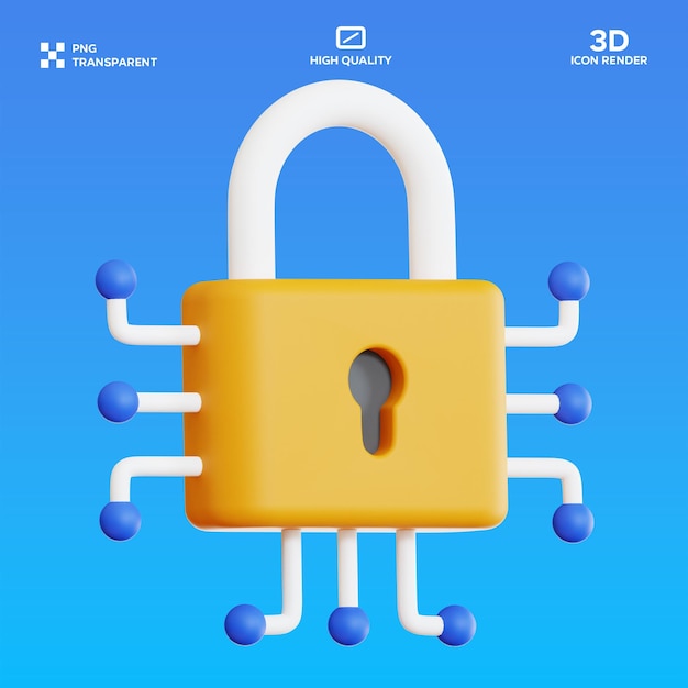 PSD Network Security 3D illustration