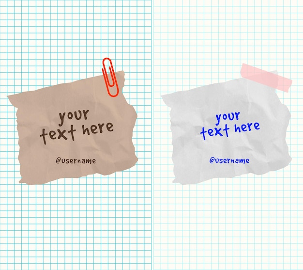 psd paper note instagram template post
