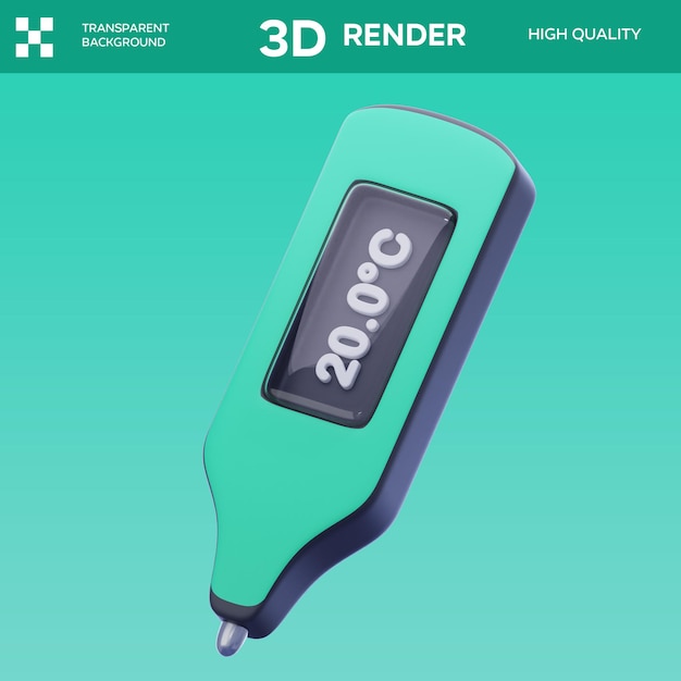 PSD thermometer 3D Illustration