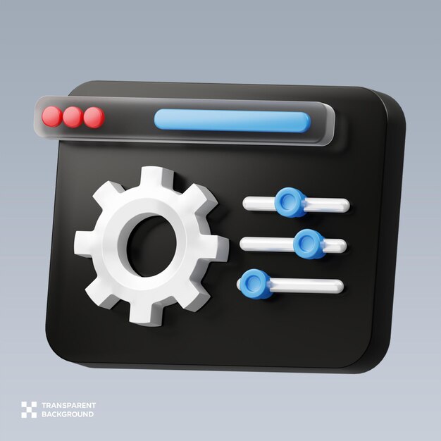 PSD web setting 3D Illustration