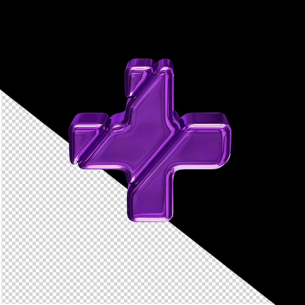 purple 3d symbol made of diagonal blocks
