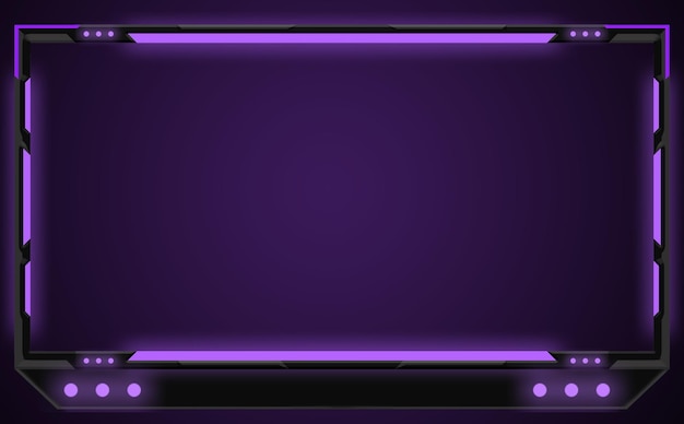 Purple Neon Gaming Stream Overlay Design