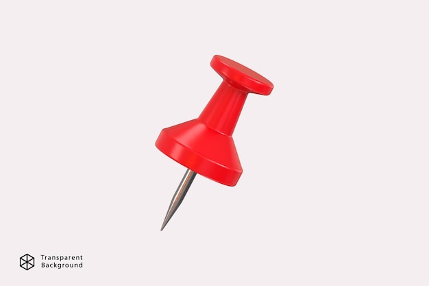 pushpin icon 3d rendering vector illustration