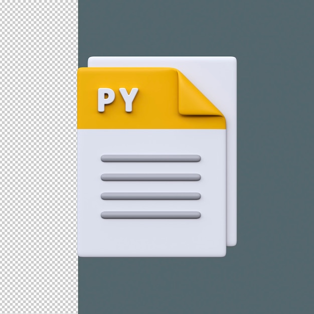 PY file format 3D icon Script file for Python programming automation and software development