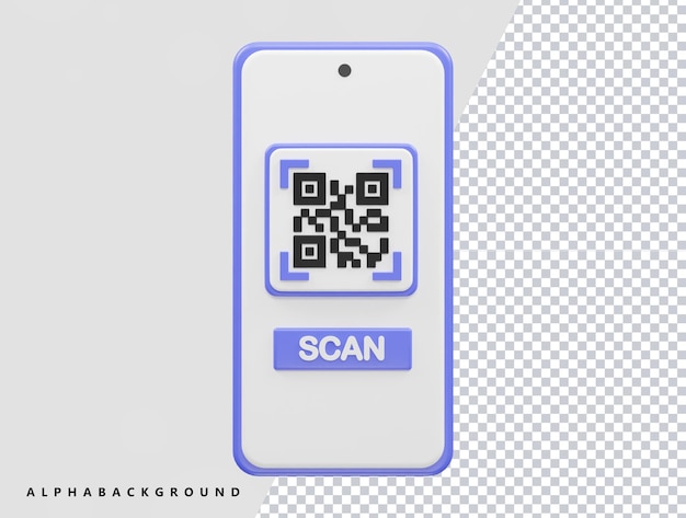 qr code icon 3d rendering vector illustration