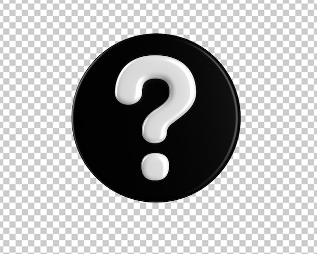 Question black circle icon 3d button