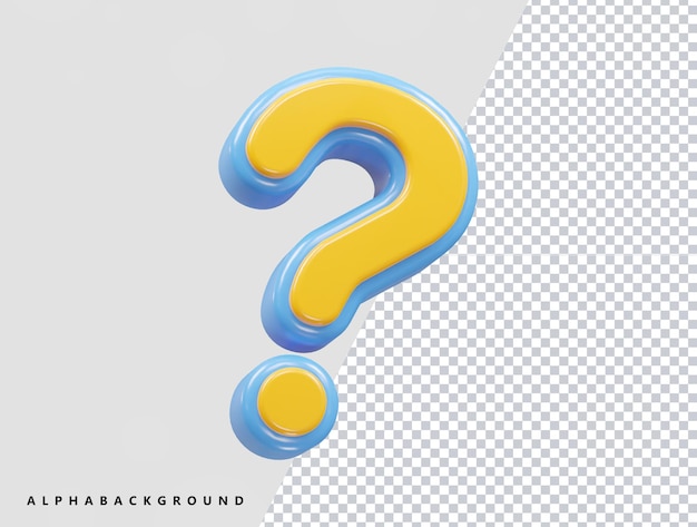 question icon 3d rendering vector illustration transparent element