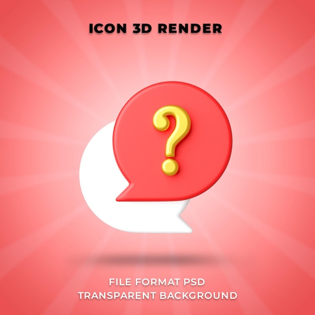Question mark icon isolated 3d render illustration