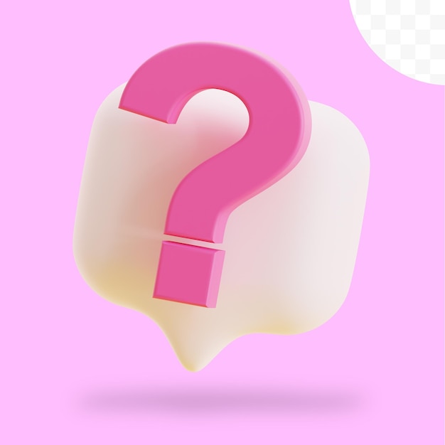 question mark icon sign 3D Illustration