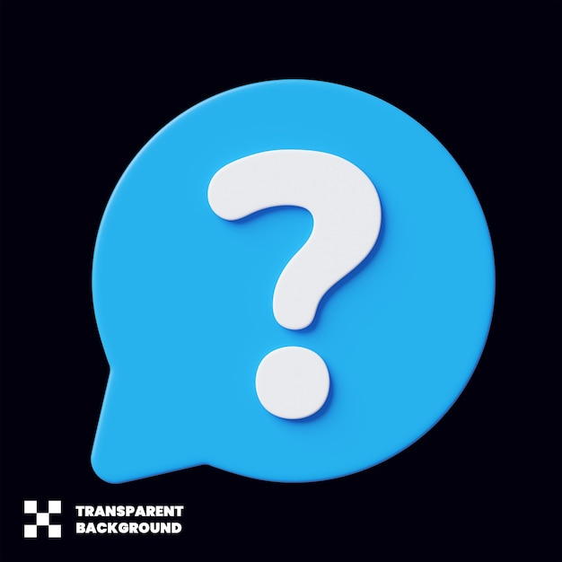 Question Mark Speech Bubble 3D