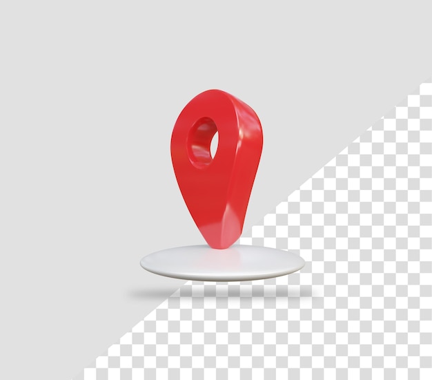realistic 3d red pin location icon