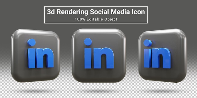Realistic linkedin social media icon set linkedin apps icon