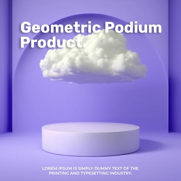 realistic natural podium stage display mockup for product presentation scene product dispaly cloud