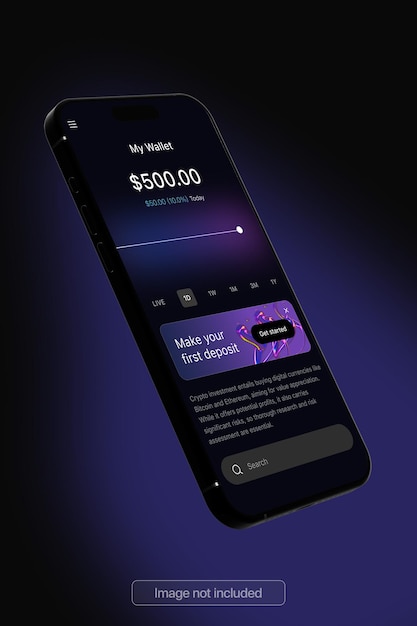 realistic smartphone mockup for modern app design presentations on black and violet background