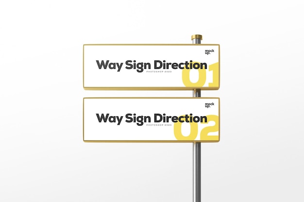 Realistic Way Sign Mockup