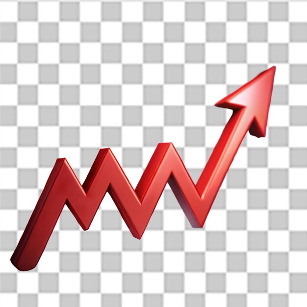 Red arrow pointing up on a graph with the word arrow prominently displayed