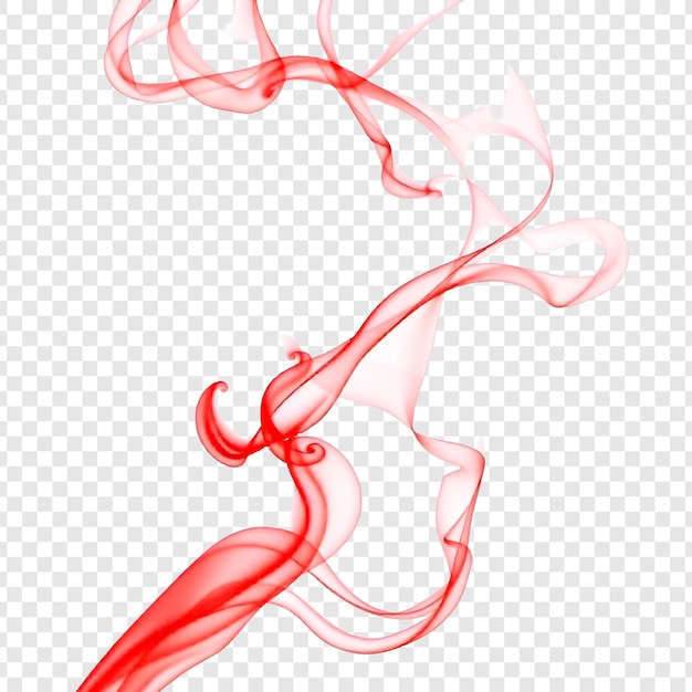 Red smoke isolated on transparent background