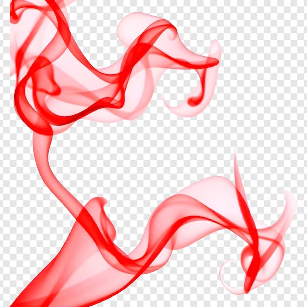 Red smoke isolated on transparent background