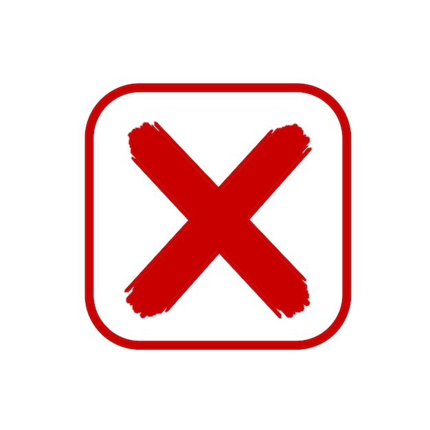 Red X Mark in a Square