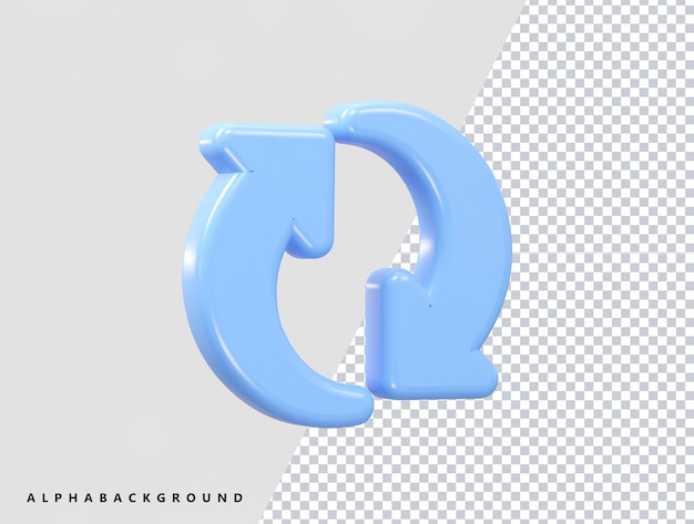 Refresh icon 3d rendering vector element