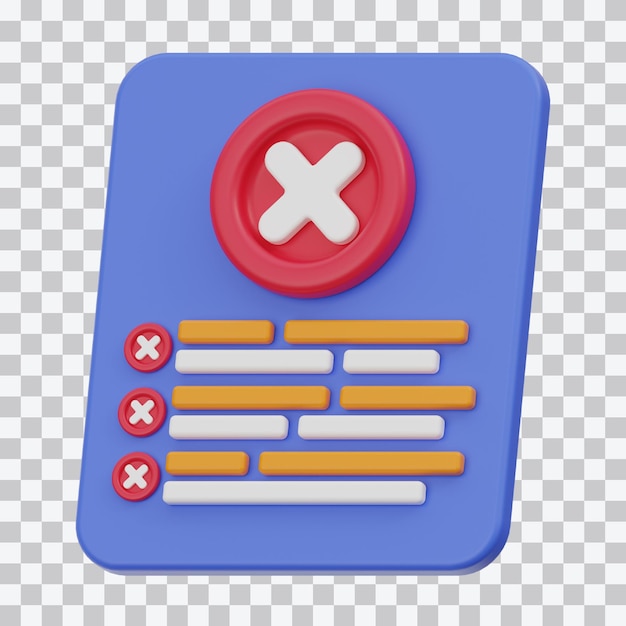Rejected Document 3d Illustration