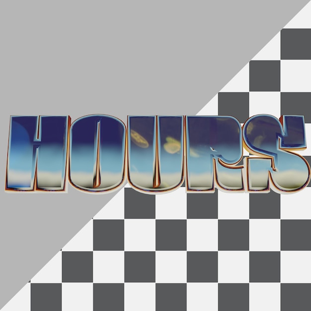 retro classic text 3d rendering with transparant background